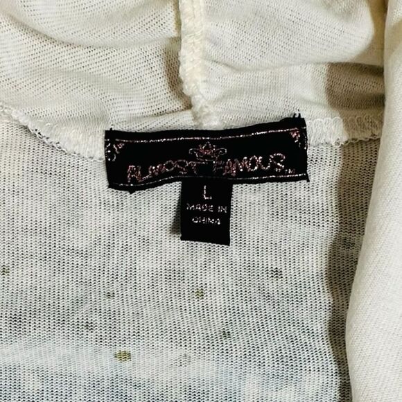 Cream and Turquoise studded Almost Famous Open Cardigan - Picture 7 of 9